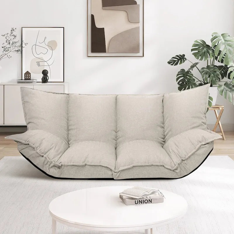 Canapé-lit paresseux moderne beige pliant pour enfants ou maison