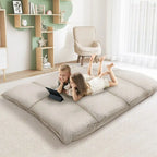 Canapé-lit paresseux moderne beige pliant pour enfants ou maison