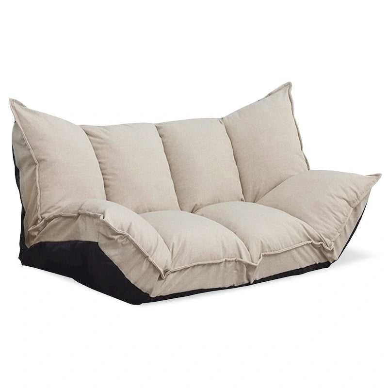 Canapé-lit paresseux moderne beige pliant pour enfants ou maison