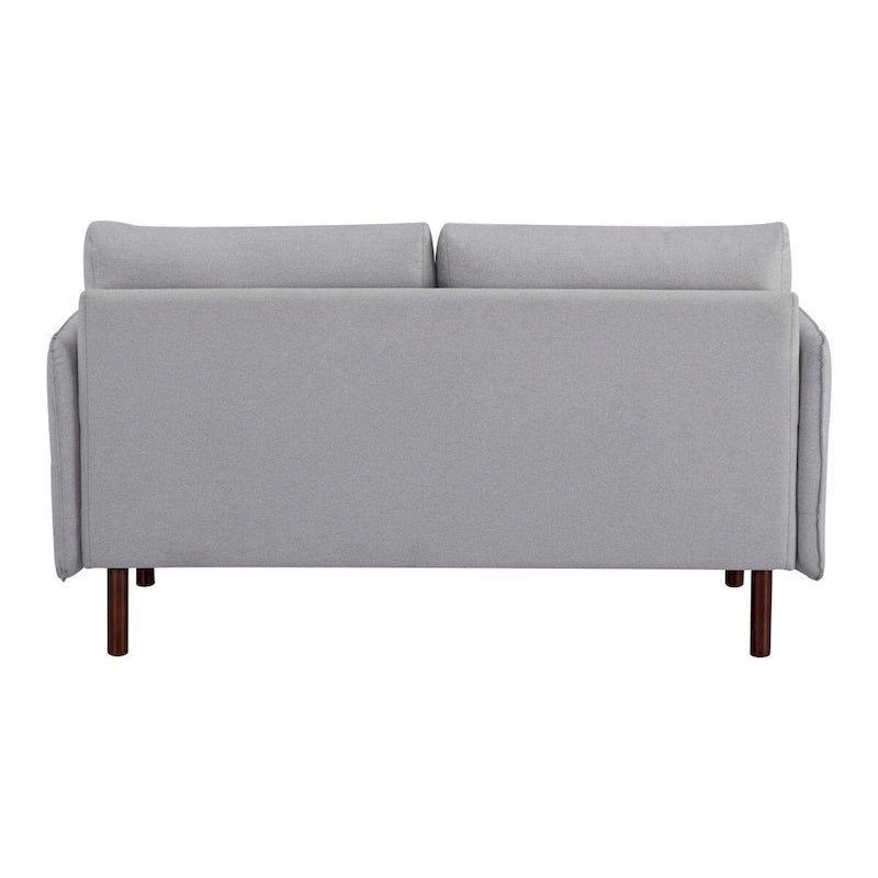 Causeuse moderne, canapé en polyester / cuir végétalien - Comprend 2 oreillers