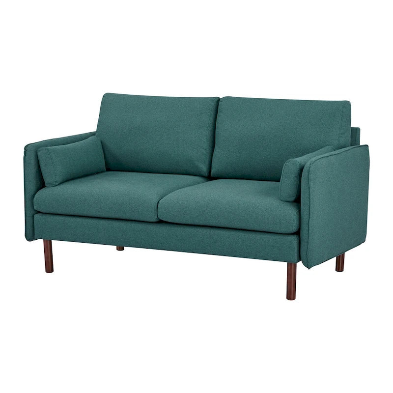 Causeuse moderne, canapé en polyester / cuir végétalien - Comprend 2 oreillers