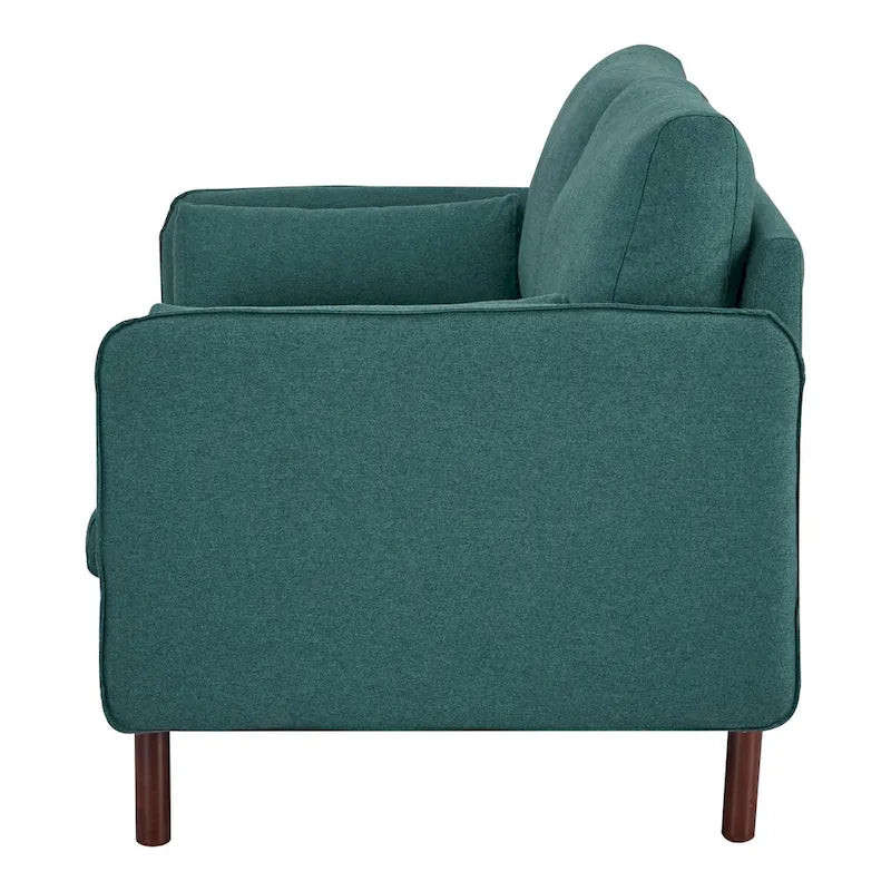 Causeuse moderne, canapé en polyester / cuir végétalien - Comprend 2 oreillers