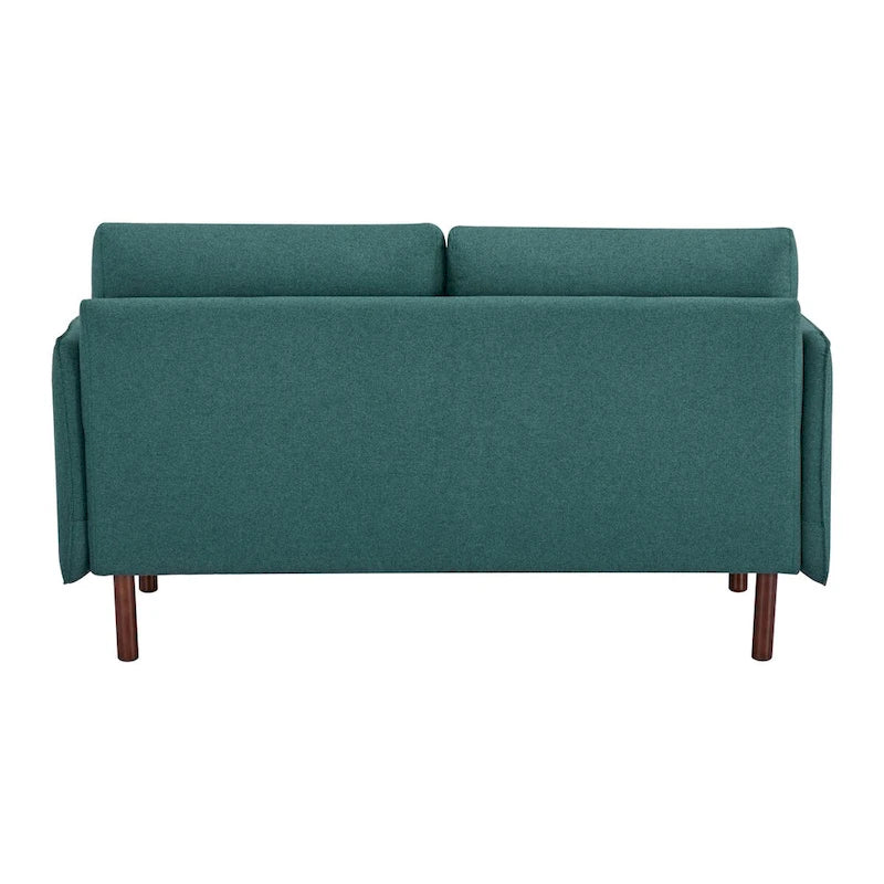 Causeuse moderne, canapé en polyester / cuir végétalien - Comprend 2 oreillers