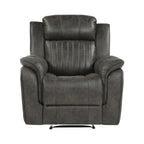 Fauteuil inclinable manuel Bento 38 pouces, à tirette, microfibre gris-brun
