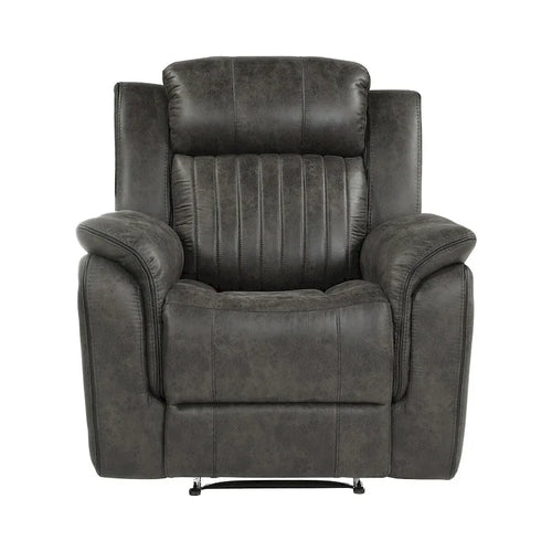 Fauteuil inclinable manuel Bento 38 pouces, à tirette, microfibre gris-brun