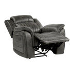 Fauteuil inclinable manuel Bento 38 pouces, à tirette, microfibre gris-brun