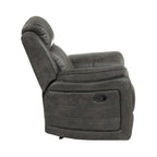 Fauteuil inclinable manuel Bento 38 pouces, à tirette, microfibre gris-brun