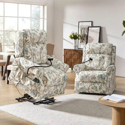 Billy Traditional Lift Assist Power Recliner With Massage Heat And Manual Headrest Set of 2 by 
