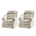 Lot de 2 fauteuils releveurs inclinables électriques Billy traditionnels avec massage, chaleur et appuie-tête manuel par
