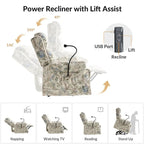 Lot de 2 fauteuils releveurs inclinables électriques Billy traditionnels avec massage, chaleur et appuie-tête manuel par