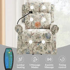 Lot de 2 fauteuils releveurs inclinables électriques Billy traditionnels avec massage, chaleur et appuie-tête manuel par