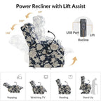 Lot de 2 fauteuils releveurs inclinables électriques Billy traditionnels avec massage, chaleur et appuie-tête manuel par