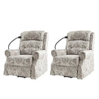 Lot de 2 fauteuils releveurs inclinables électriques Billy traditionnels avec massage, chaleur et appuie-tête manuel par