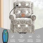 Lot de 2 fauteuils releveurs inclinables électriques Billy traditionnels avec massage, chaleur et appuie-tête manuel par