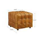 Pouf carré ottoman en cuir pleine fleur