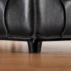 Pouf carré ottoman en cuir pleine fleur