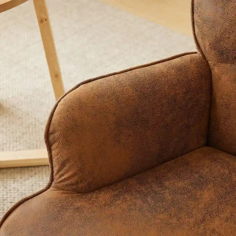 Fauteuil à bascule pour chambre de bébé, planeur à bascule rembourré avec dossier haut