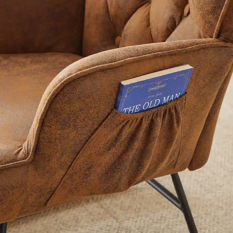 Fauteuil à bascule pour chambre de bébé, planeur à bascule rembourré avec dossier haut