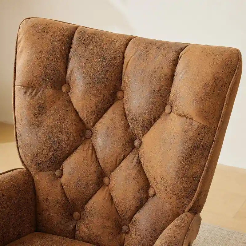 Fauteuil à bascule pour chambre de bébé, planeur à bascule rembourré avec dossier haut