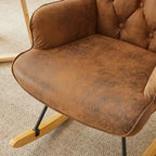 Fauteuil à bascule pour chambre de bébé, planeur à bascule rembourré avec dossier haut