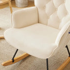 Fauteuil à bascule pour chambre de bébé, planeur à bascule rembourré avec dossier haut
