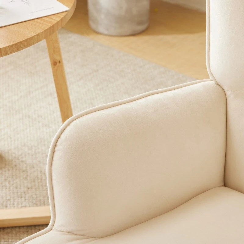 Fauteuil à bascule pour chambre de bébé, planeur à bascule rembourré avec dossier haut