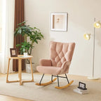 Fauteuil à bascule pour chambre de bébé, planeur à bascule rembourré avec dossier haut