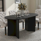 Table de salle à manger Lumioca moderne en chêne avec plateau et base à double pied de 170 cm
