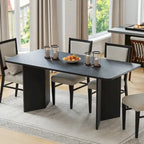 Table de salle à manger Lumioca moderne en chêne avec plateau et base à double pied de 170 cm