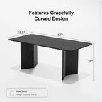 Table de salle à manger Lumioca moderne en chêne avec plateau et base à double pied de 170 cm