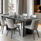 Table de salle à manger Lumioca moderne en chêne avec plateau et base à double pied de 170 cm