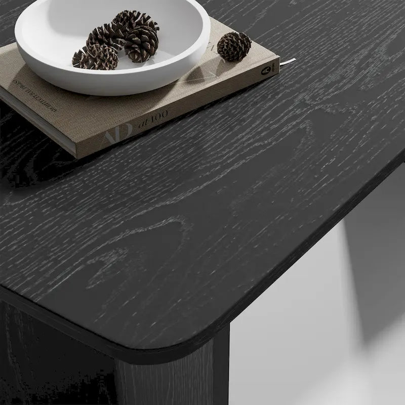 Table de salle à manger Lumioca moderne en chêne avec plateau et base à double pied de 170 cm