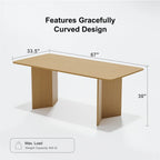 Table de salle à manger Lumioca moderne en chêne avec plateau et base à double pied de 170 cm