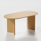 Table de salle à manger Lumioca moderne en chêne avec plateau et base à double pied de 170 cm