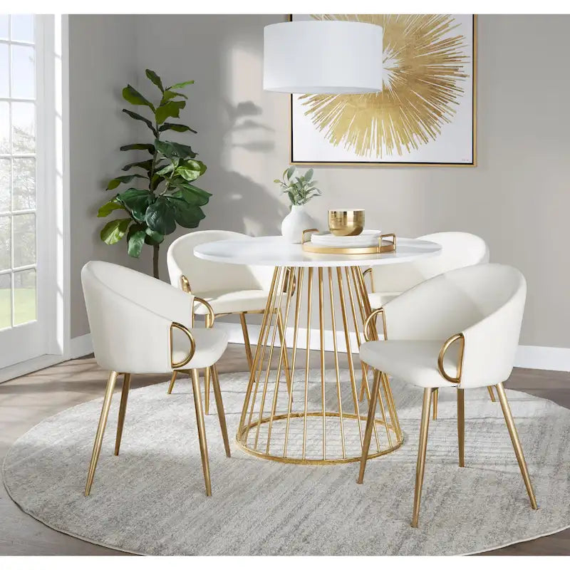  Canary Pugo Round Dining Table with Pedestal Base