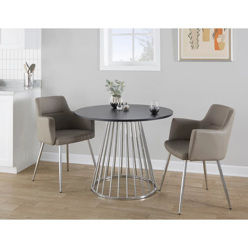 Table à manger ronde Canary Pugo avec base piédestal