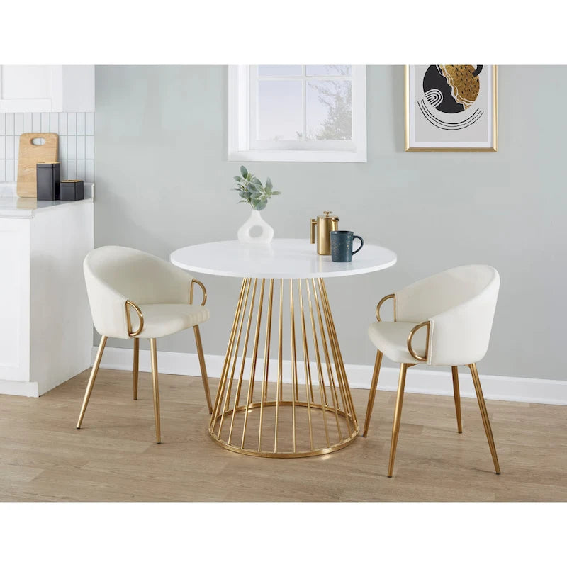 Table à manger ronde Canary Pugo avec base piédestal