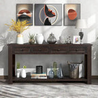 Console avec tiroirs de rangement et étagère inférieure