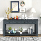 Console avec tiroirs de rangement et étagère inférieure