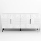 Buffet/Vaisselier Élégant et Chic de Style Européen Blanc 63 po – Largeur 63 po