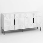 Buffet/Vaisselier Élégant et Chic de Style Européen Blanc 63 po – Largeur 63 po