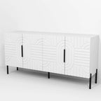 Buffet/Vaisselier Élégant et Chic de Style Européen Blanc 63 po – Largeur 63 po