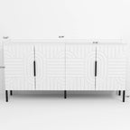Buffet/Vaisselier Élégant et Chic de Style Européen Blanc 63 po – Largeur 63 po