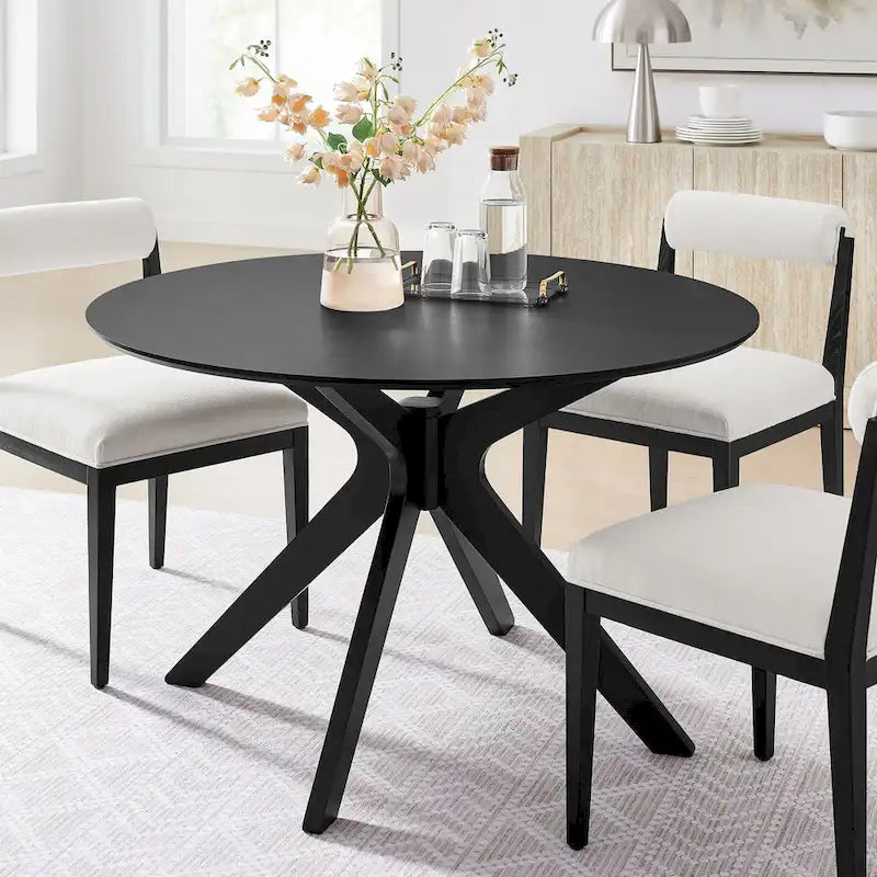 Table à manger ronde en bois de 47 po