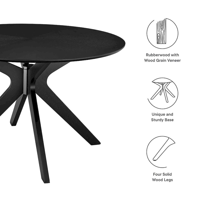 Table à manger ronde en bois de 47 po
