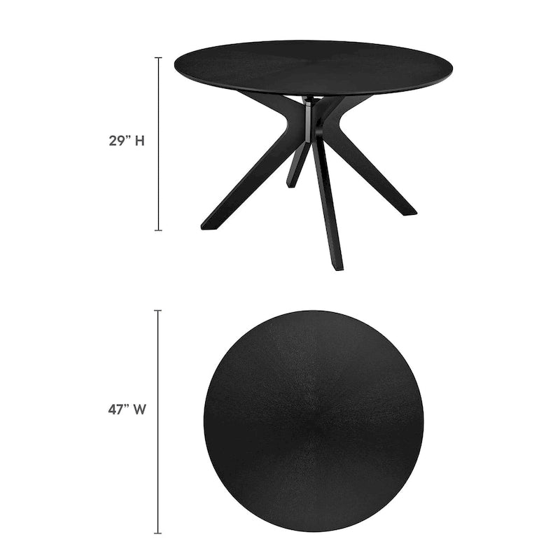 Table à manger ronde en bois de 47 po