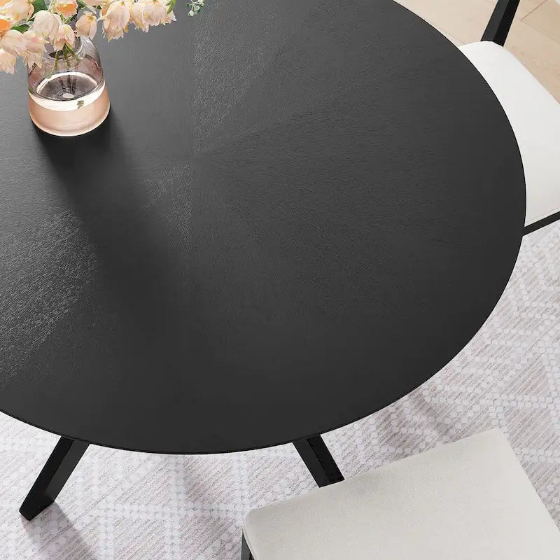 Table à manger ronde en bois de 47 po