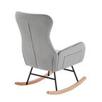 Fauteuil à bascule en tissu Teddy pour le salon