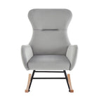 Fauteuil à bascule en tissu Teddy pour le salon