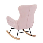 Fauteuil à bascule en tissu Teddy pour le salon